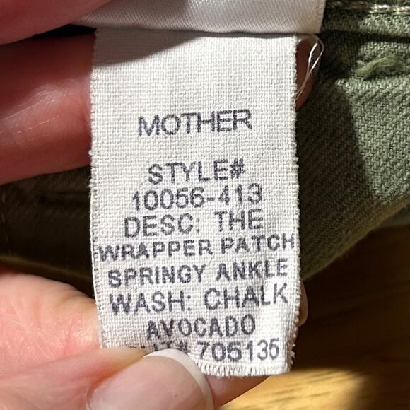 Women Mother The Wrapper Patch Springy Ankle Chalk Avocado Jeans 27 - Picture 12 of 12